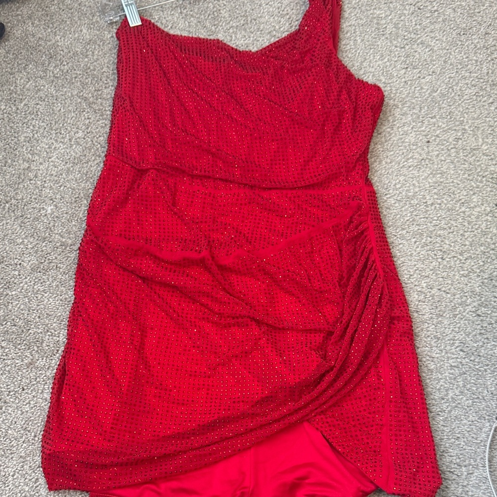 Fashion Nova Sparkling Red Mini Dress